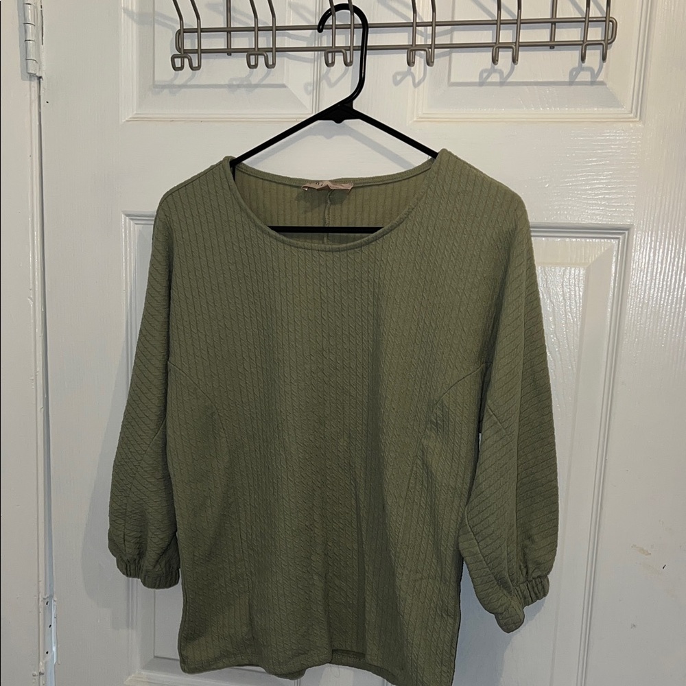 Philosophy Olive Textured Blouse